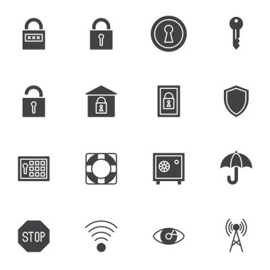 Bir dizi simge bankacılığı, basitçe vektör illüstrasyonu    