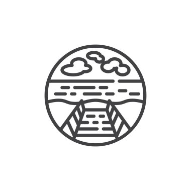 deniz manzarası simgesi, basitçe vektör çizimi   