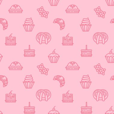 pastry seamless pattern, simply vector illustration   