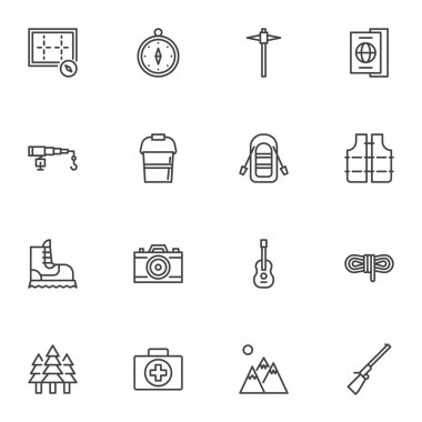 set of recreational icons, simply vector illustration   