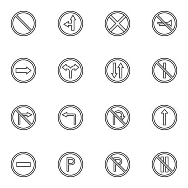 Yol simgeleri, basit vektör illüstrasyonu  