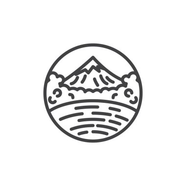 Dağ simgesi, basitçe vektör illüstrasyonu  