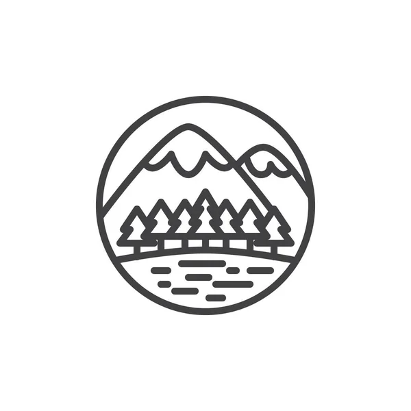 Ikon Pegunungan Hanya Ilustrasi Vektor - Stok Vektor