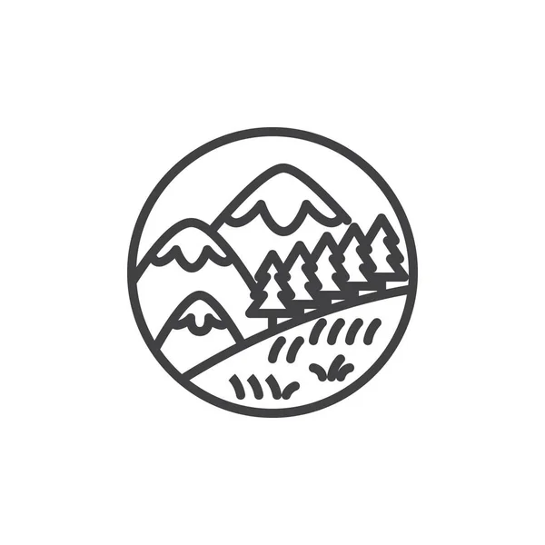 Ícone Montanhas Simplesmente Ilustração Vetorial — Vetor de Stock