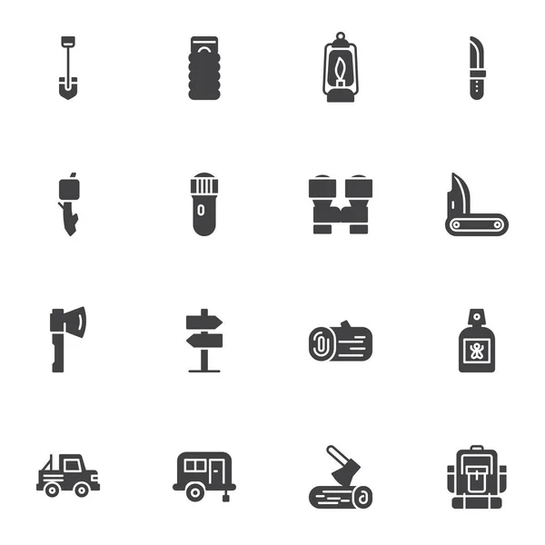 Set Hiking Icons Simply Vector Illustration — 스톡 벡터