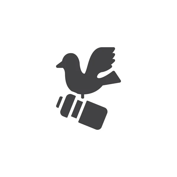 Птах Піктограмою Пляшки Просто Векторна Ілюстрація — стоковий вектор