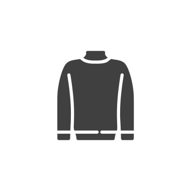 Uzun kollu süveter vektör ikonu. Mobil konsept ve web tasarımı için düz tabela. Kazak, dikiz aynası, sembol. Sembol, logo çizimi. Vektör grafikleri