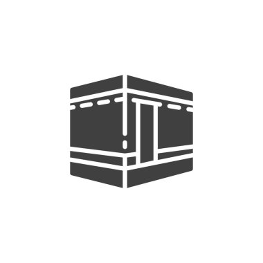 Kutsal Kabe vektör simgesi. Mobil konsept ve web tasarımı için düz tabela. Hac Mabrour sembol simgesi. Ramazan Kareem sembolü, logo illüstrasyonu. Vektör grafikleri