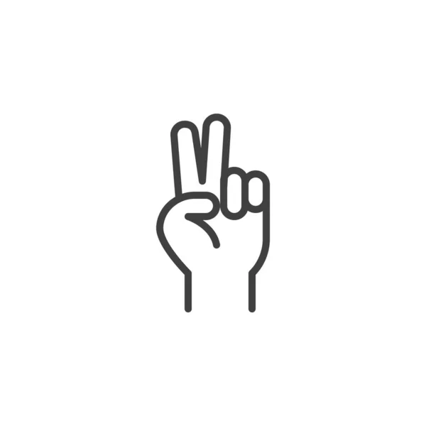 Ikona Gestu Zwycięstwa Liniowy Znak Stylu Dla Mobilnej Koncepcji Projektowania — Wektor stockowy