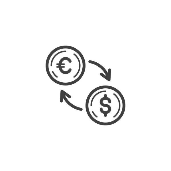 Euro Currency Exchange Dollar Linie Symbol Lineares Stilschild Für Mobiles — Stockvektor