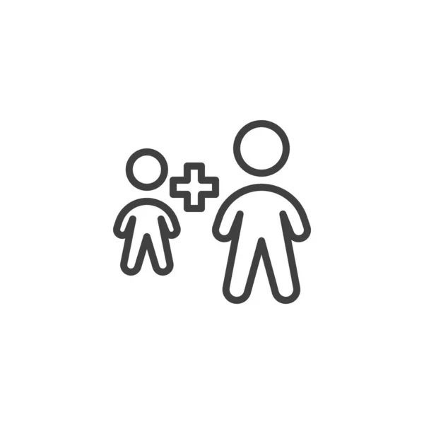 Mitarbeiter Zeilensymbol Zwei Personen Lineares Styleschild Für Mobiles Konzept Und — Stockvektor