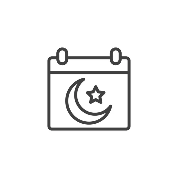 Icona Della Linea Del Calendario Islamico Segno Stile Lineare Concetto — Vettoriale Stock