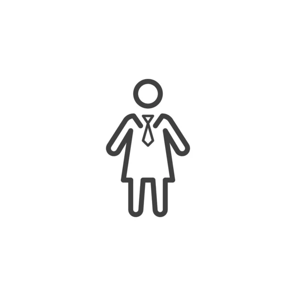 Icono Línea Personaje Mujer Negocios Signo Estilo Lineal Para Concepto — Vector de stock