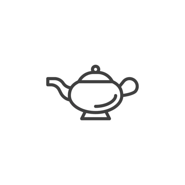 Keramische Teekanne Linie Symbol Lineares Stilschild Für Mobiles Konzept Und — Stockvektor