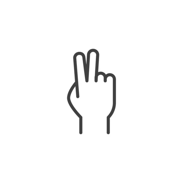 Νίκη Χέρι Χειρονομία Εικονίδιο Γραμμή Γραμμικό Στύλ Για Mobile Concept — Διανυσματικό Αρχείο