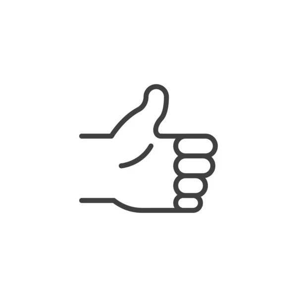 Великі Пальці Вгору Значок Лінії Жестів Знак Лінійного Стилю Мобільної — стоковий вектор