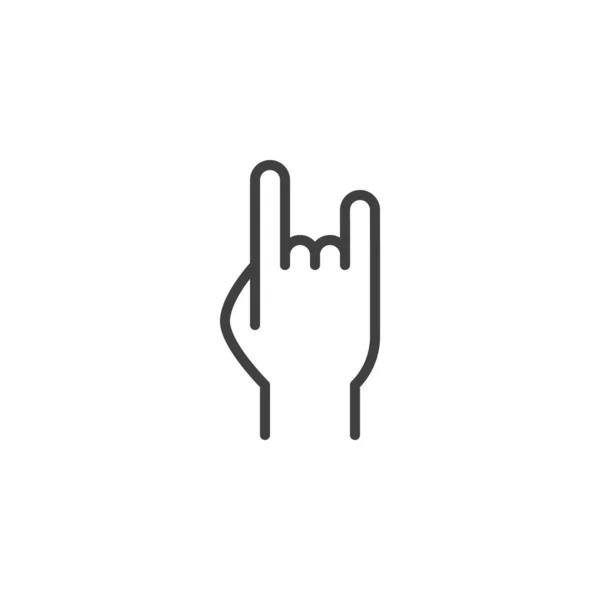 Rock Roll Hand Line Ikone Lineares Stilschild Für Mobiles Konzept — Stockvektor