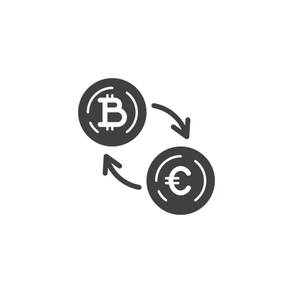 Valutaväxling Bitcoin Vektor Ikon Fylld Platt Skylt För Mobilt Koncept — Stock vektor