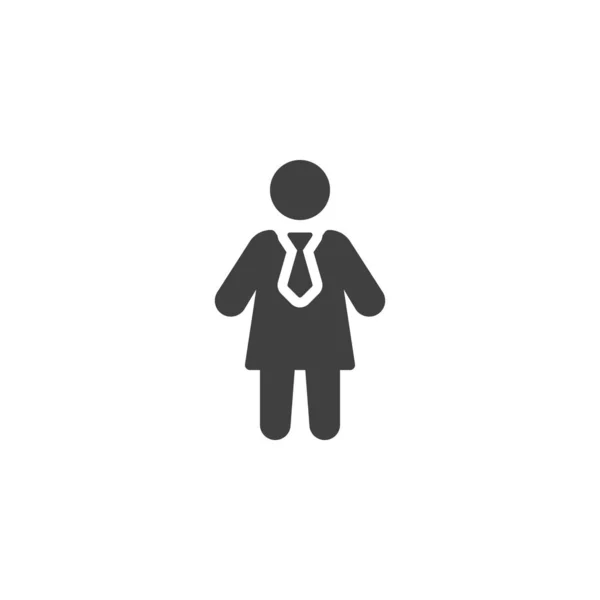 Mujer Negocios Icono Vector Carácter Signo Plano Lleno Para Concepto — Vector de stock