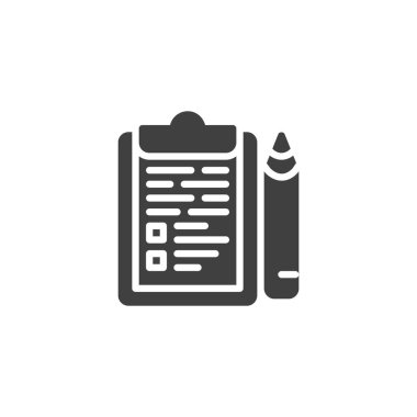Clipboard with pen vector icon
