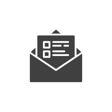 Envelope mail with checklist document vector icon