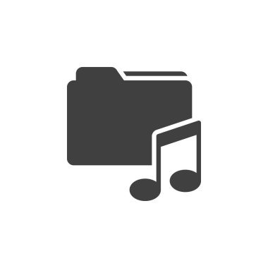 Media folder storage with music note vector icon