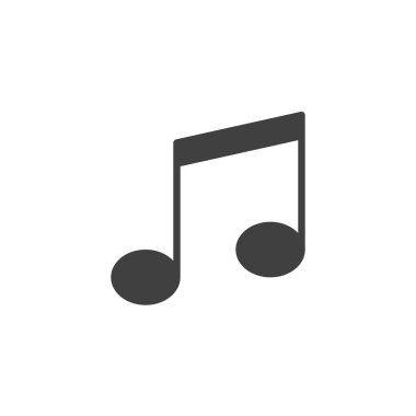 Müzik nota vektör simgesi. Mobil konsept ve web tasarımı için düz tabela. Anahtar nota simgesi. Sembol, logo çizimi. Vektör grafikleri