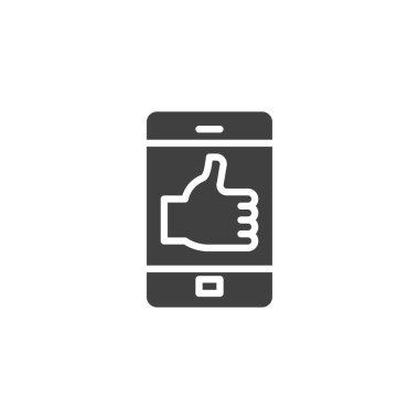 Smartphone with like message vector icon