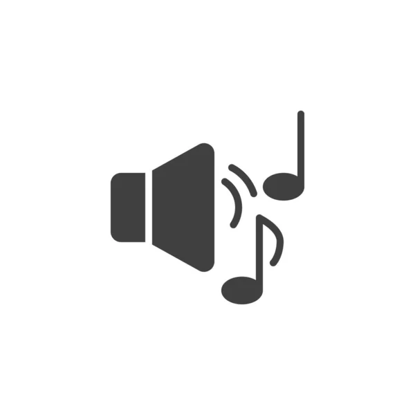 Loudspeaker Και Μουσική Σημειώσεις Διάνυσμα Εικονίδιο Γεμισμένο Επίπεδο Σήμα Για — Διανυσματικό Αρχείο