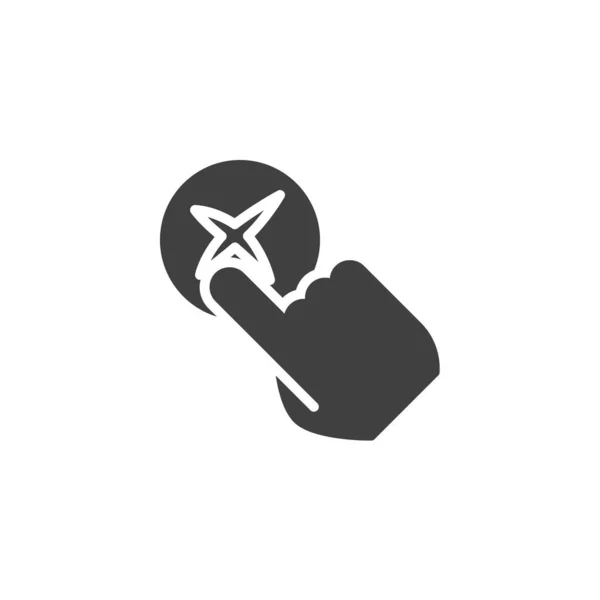 Hand click reject mark vector icon — 스톡 벡터