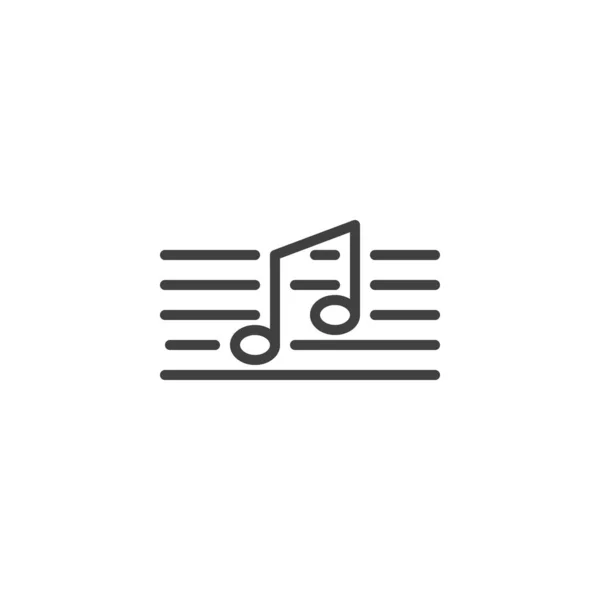 Music note line icon. linear style sign for mobile concept and web design. Musical melody note outline vector icon. Symbol, logo illustration. Vector graphics