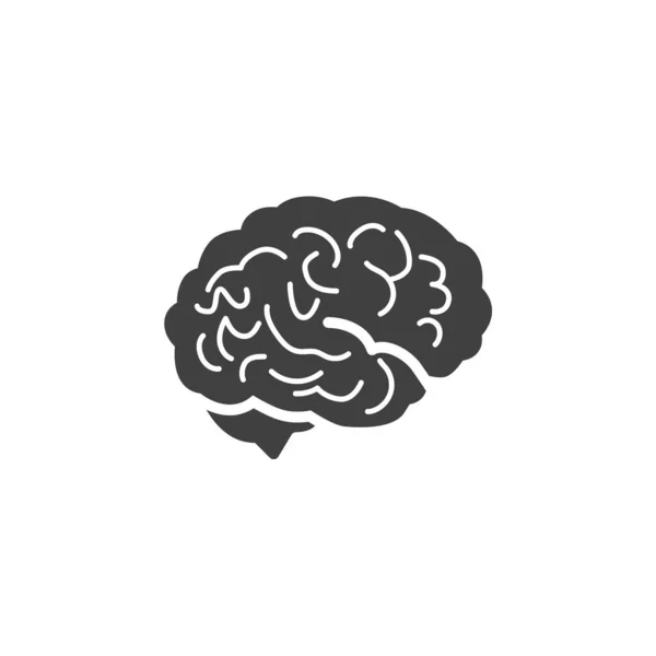 人間の脳のベクトルアイコン モバイルコンセプトとウェブデザインのための完全なフラット記号 脳のグリフアイコン 知能記号ロゴイラスト ベクトルグラフィックス — ストックベクタ
