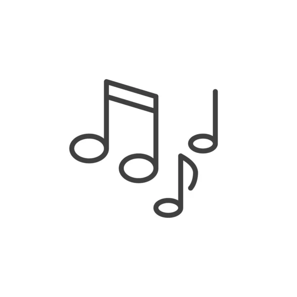 Ícone Linha Notas Musicais Sinal Estilo Linear Melodia Canção Para —  Vetores de Stock