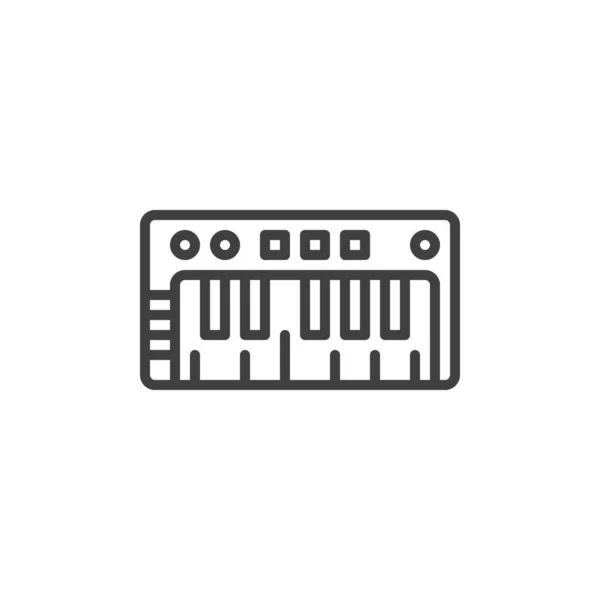 Midi Billentyűzet Ikon Digitális Zongora Billentyűk Lineáris Stílus Jel Mobil — Stock Vector