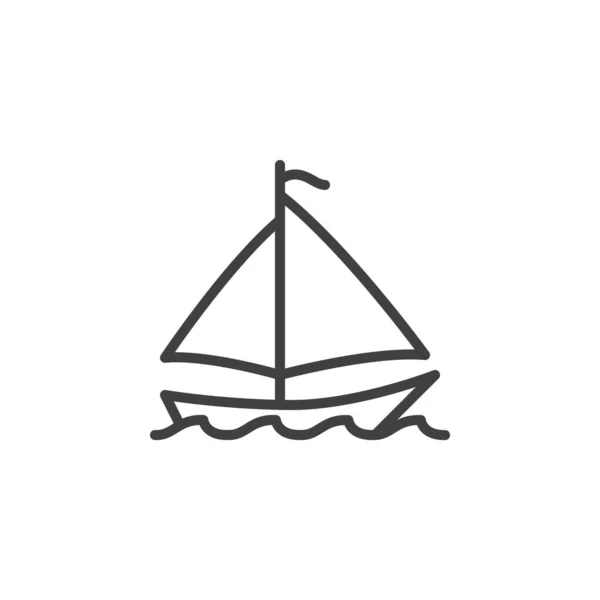 Значок Лінії Вітрильника Вітрильна Яхта Лінійного Стилю Знак Мобільної Концепції — стоковий вектор