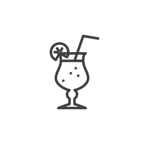 Sexe Sur Plage Cocktail Ligne Icône Signe Style Linéaire Pour — Image vectorielle