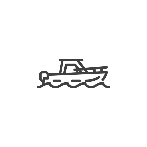遊覧船のアイコン モバイルコンセプトとウェブデザインのためのヨットリニアスタイルの看板 漁船の輪郭ベクトルアイコン シンボル ロゴイラスト ベクトルグラフィックス — ストックベクタ