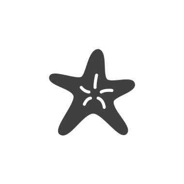 Denizyıldızı vektör simgesi. Mobil konsept ve web tasarımı için düz tabela. Deniz yıldızı kabartma simgesi. Sembol, logo çizimi. Vektör grafikleri