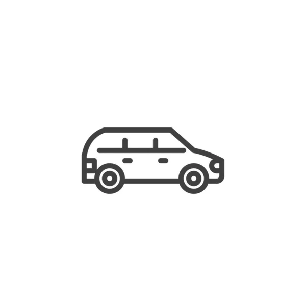 Suv汽车线图标 移动概念和网页设计的线性风格标志 小型车轮廓矢量图标 标识插图 矢量图形 — 图库矢量图片