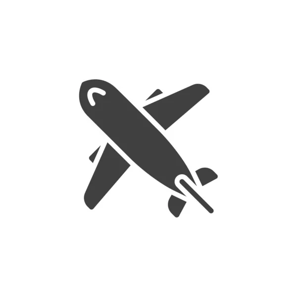 Иконка Вектора Самолета Заполненный Плоский Знак Мобильной Концепции Веб Дизайна — стоковый вектор