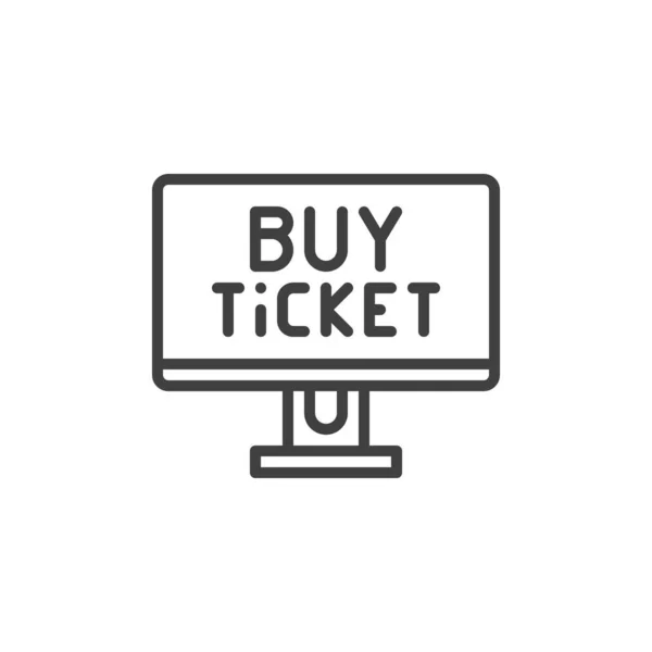 Купить Билеты Онлайн Иконка Линии Знак Стиля Мобильной Концепции Веб — стоковый вектор