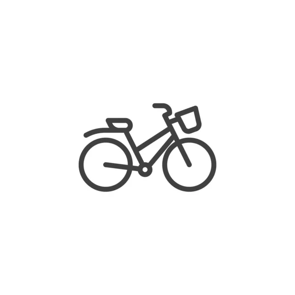 Icône Ligne Vélo Signe Style Linéaire Pour Concept Mobile Web — Image vectorielle