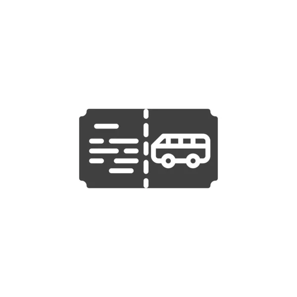 バスチケットベクトルアイコン モバイルコンセプトとウェブデザインのための完全なフラット記号 バス搭乗券のグリフアイコン シンボル ロゴイラスト ベクトルグラフィックス — ストックベクタ