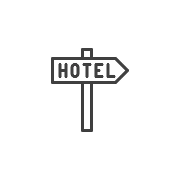 Значок Вивіски Готелю Знак Лінійного Стилю Мобільної Концепції Веб Дизайну — стоковий вектор
