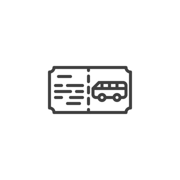 バスの切符のアイコン モバイルコンセプトとウェブデザインのためのリニアスタイルのサイン バス搭乗券のアウトラインベクトルアイコン シンボル ロゴイラスト ベクトルグラフィックス — ストックベクタ
