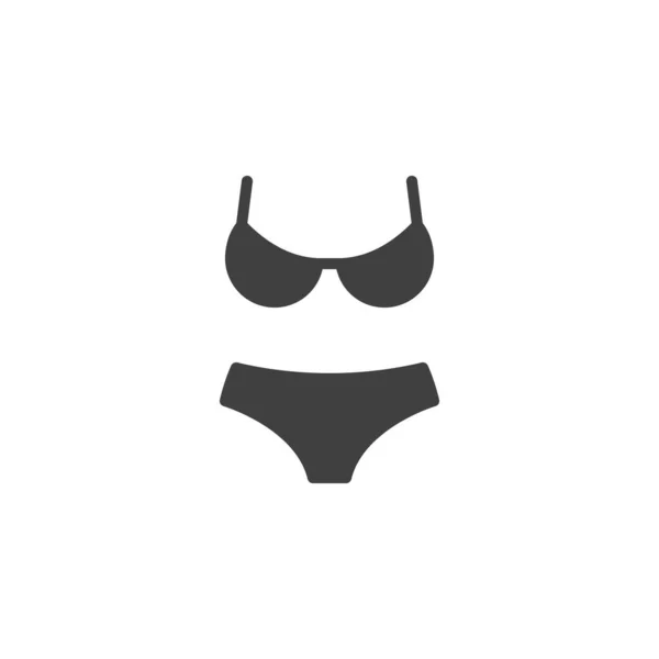 女性用水着ベクトルアイコン 女性水着は モバイルコンセプトとウェブデザインのための完全なフラット記号を記入します ランジェリー ブラジャー ビキニのパンティーグリフアイコン シンボル ロゴイラスト ベクトルグラフィックス — ストックベクタ