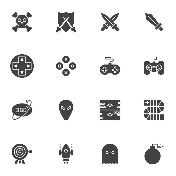 Video Gaming Vektor Icons Set Moderne Solide Symbolsammlung Gefülltes Piktogrammpaket — Stockvektor