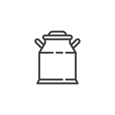Süt kutusu çizgi simgesi. Mobil konsept ve web tasarımı için doğrusal biçim işareti. Alüminyum süt vektör simgesini özetleyebilir. Sembol, logo çizimi. Vektör grafikleri