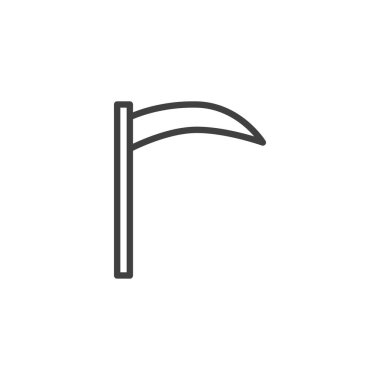 Orak ağızlı çizgi ikonu. Mobil konsept ve web tasarımı için doğrusal biçim işareti. Dış hat vektör simgesini parçalıyorum. Sembol, logo çizimi. Vektör grafikleri