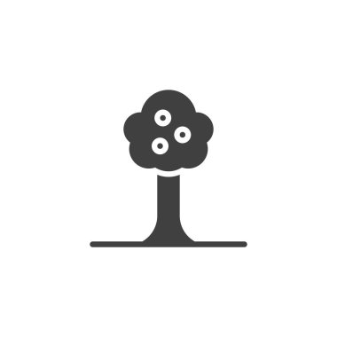 Meyve ağacı vektör simgesi. Mobil konsept ve web tasarımı için düz tabela. Elma ağacı sembolü. Sembol, logo çizimi. Vektör grafikleri